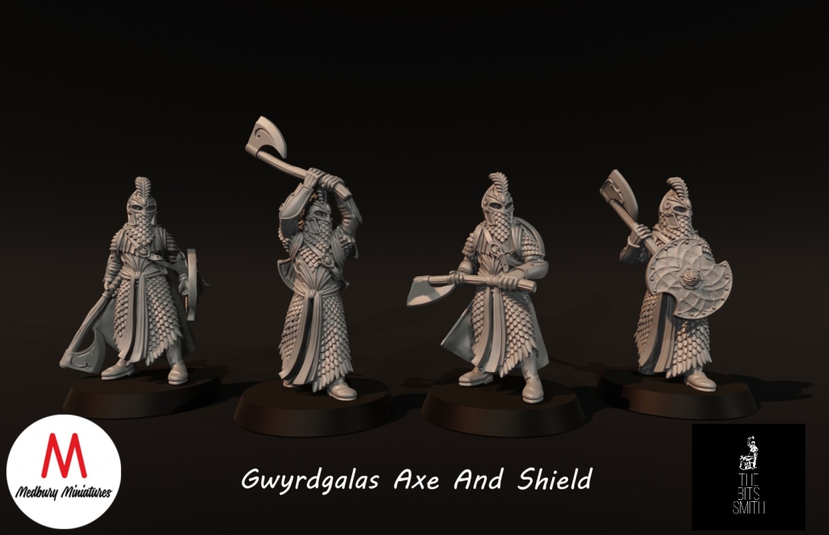 Gwyrdgalas with Axe and Shields